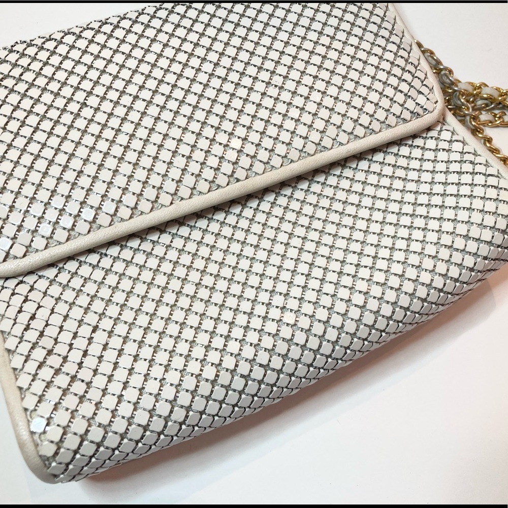 Vintage Purse - 90's Whiting and Davis Int. White Metal Mesh Chainmail Purse